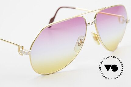 Cartier Vendome Santos - L Rare 80's Aviator Sunglasses, with extremely rare customized sun lenses (100% UV), Made for Men
