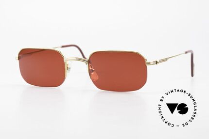 Cartier Broadway Semi Rimless Sunglasses 3D Red, square CARTIER vintage sunglasses in size 51/23, 140, Made for Men