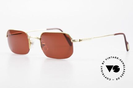 Cartier Broadway Semi Rimless Sunglasses 3D Red, 22ct GOLD-plated with new, gaudy 3D red sun lenses, Made for Men
