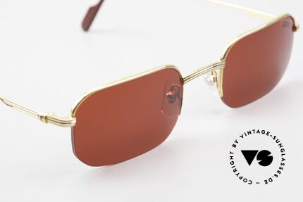 Cartier Broadway Semi Rimless Sunglasses 3D Red, the fun lenses can be replaced with lenses of any kind, Made for Men