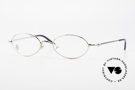 Cartier Mizar Oval Frame Luxury Platinum, oval CARTIER vintage eyeglasses in size 47/19, 130, Made for Men and Women