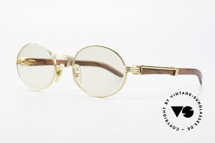 Cartier Giverny Rare Oval Wood Sunglasses, made of African Bubinga Wood, in M size 51°20, 130, Made for Men and Women