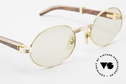 Cartier Giverny Rare Oval Wood Sunglasses, 2. hand, but in great vintage condition + Chanel case, Made for Men and Women