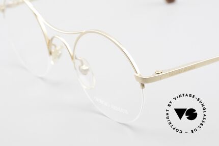 Giorgio Armani 121 Schubert Glasses Round Style, plain and puristic 'wire glasses' with a Nylor thread, Made for Men