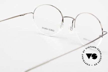 Giorgio Armani 27N Small Round Eyeglasses Nylor, semi rimless = lenses are fixed with a Nylor thread, Made for Men and Women
