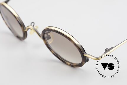 L.A. Eyeworks LINK 143 Oval Round Sunglasses 1994, elegant, brilliant frame finish in antique gold / tortoise, Made for Men and Women