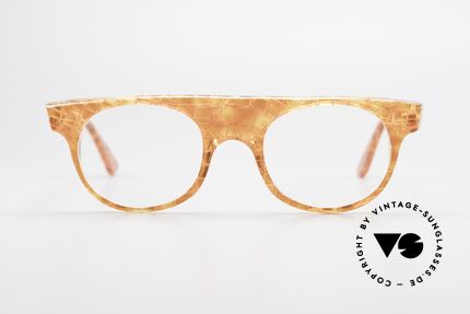 Alain Mikli 0127 / 166 80's Designer Eyeglass-Frame, spunky frame pattern in ORANGE-translucent-crystal, Made for Women