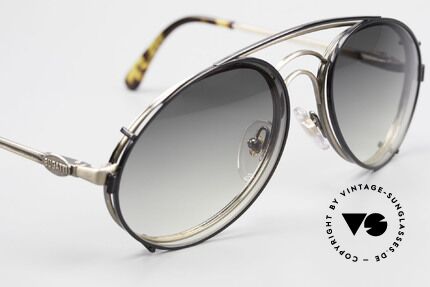 Bugatti 07823 Old 80's Glasses With Sun Clip, unworn (like all our vintage Bugatti designer shades), Made for Men