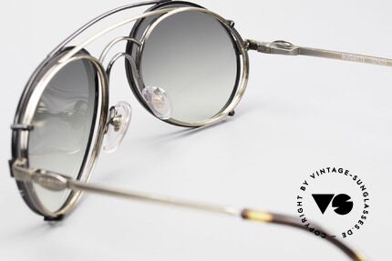 Bugatti 07823 Old 80's Glasses With Sun Clip, NO RETRO fashion, but an authentic old 80's original, Made for Men
