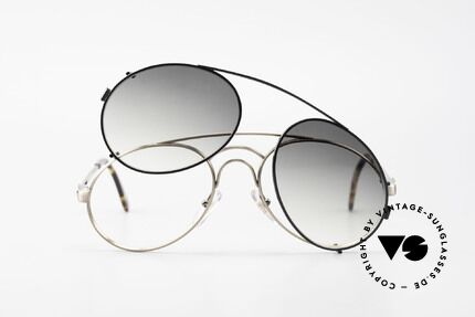 Bugatti 07823 Old 80's Glasses With Sun Clip, Size: medium, Made for Men