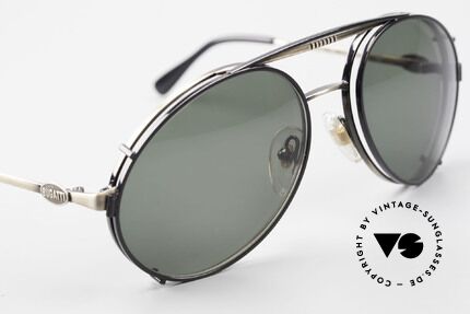 Bugatti 65282 Vintage Men's Glasses 1980's, BLACK sun clip with green sun lenses; 100% UV, Made for Men Bugatti 65282 Vintage Men's Glasses 1980's, BLACK sun clip with green sun lenses; 100% UV, Made for Men
