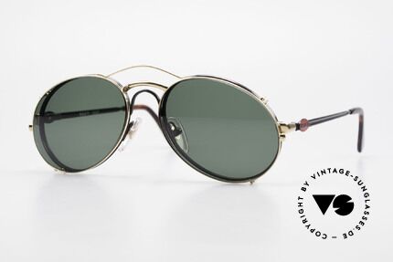 Bugatti 03327 Men's 80's Eyeglasses Clip On, classic vintage Bugatti sunglasses from approx. 1989, Made for Men