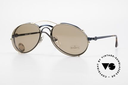 Bugatti 03328 Men's 80's Clip On Sunglasses, classic vintage Bugatti sunglasses from approx. 1989, Made for Men
