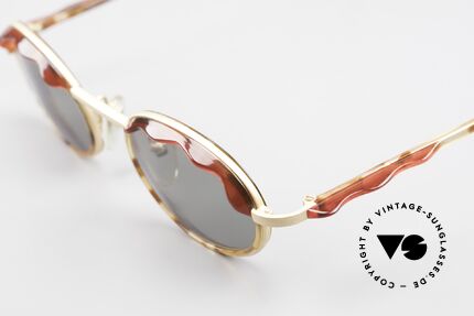 Alain Mikli 2149 / 04001 Oval Vintage Ladies Shades, just fancy & chic; great coloring: dulled gold and red, Made for Women