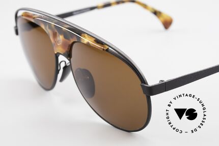 Alain Mikli 633 / 0013 Lenny Kravitz Sunglasses 80's, top craftsmanship (black frame with tortoise appliqué), Made for Men