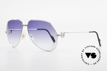 Cartier Vendome Santos - L Customized Silver Edition, rhodanized (silvered) frame with golden Santos screws, Made for Men
