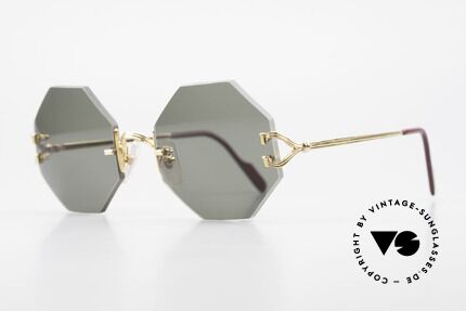 Cartier Rimless Octag Rimless Octagonal Sunglasses, customized by our optician; MEDIUM size (133mm)!, Made for Men and Women