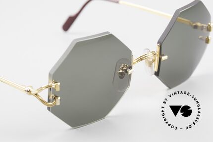 Cartier Rimless Octag Rimless Octagonal Sunglasses, unworn rarity comes with an original case by Cartier, Made for Men and Women