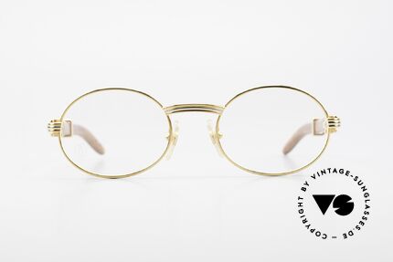 Cartier Giverny Oval Wood Glasses Gold Plated, made of African Bubinga Wood, in SMALL size 49°20, Made for Men and Women