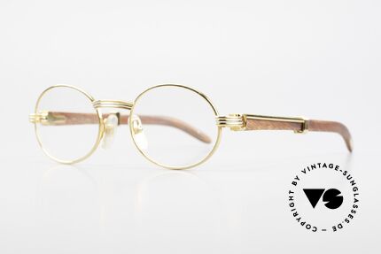 Cartier Giverny Oval Wood Glasses Gold Plated, model of the legendary 'PRECIOUS WOOD' collection, Made for Men and Women