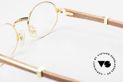 Cartier Giverny Oval Wood Glasses Gold Plated, Size: small, Made for Men and Women