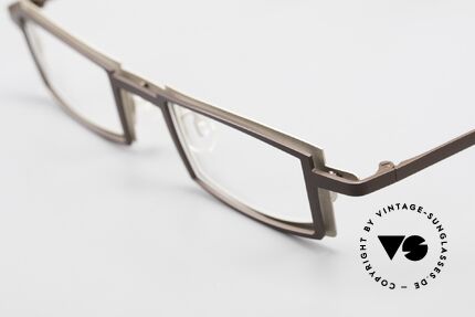 Theo Belgium Kwartet Designer Eyeglasses Vintage, very interesting color concept in dark brown & crème, Made for Men and Women