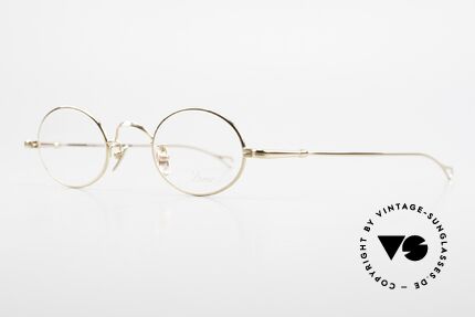 Lunor V 100 Oval Eyeglasses Gold Plated, model V100: timeless oval eyeglass-frame (unisex specs), Made for Men and Women