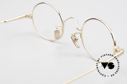 Lunor V 100 Oval Eyeglasses Gold Plated, of course, an unworn original with pure titanium pads, Made for Men and Women