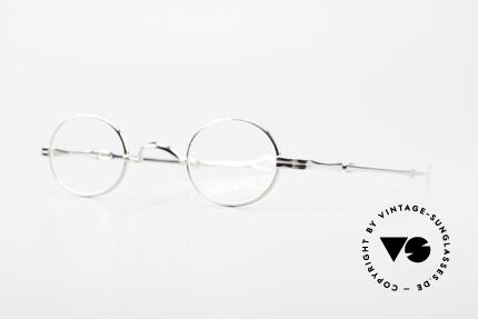 Lunor I 04 Telescopic Oval XS Frame Platinum Plated, model I 04 = size 37°25, temple length: 118mm - 155 mm, Made for Men and Women