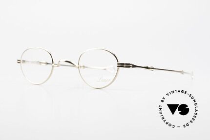 Lunor I 03 Telescopic Gold Plated With Slide Temples, XS size 37,5/26, can be glazed with strong prescriptions, Made for Men and Women