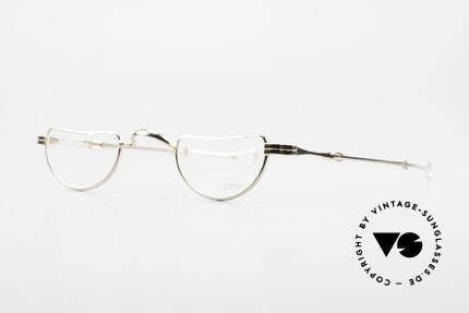Lunor I 07 Telescopic Extendable Gold Plated Frame, size 39/26, temples adjustable from 118mm to 155mm, Made for Men and Women
