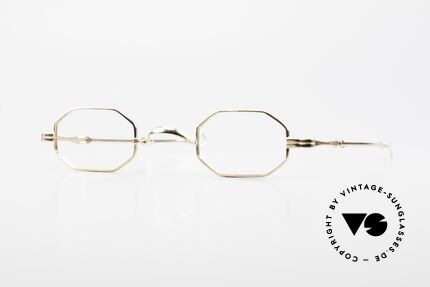 Lunor I 01 Telescopic Octagonal Frame Gold Plated, Lunor: shortcut for French "Lunette d'Or" (gold glasses), Made for Men and Women