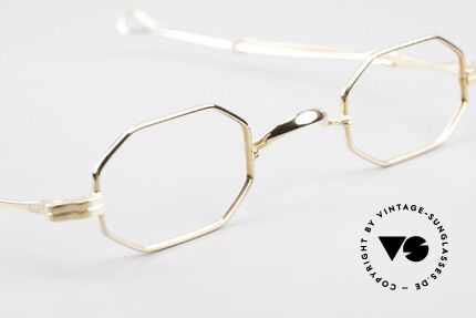 Lunor I 01 Telescopic Octagonal Frame Gold Plated, unworn RARITY (for all lovers of quality) from app. 1996, Made for Men and Women