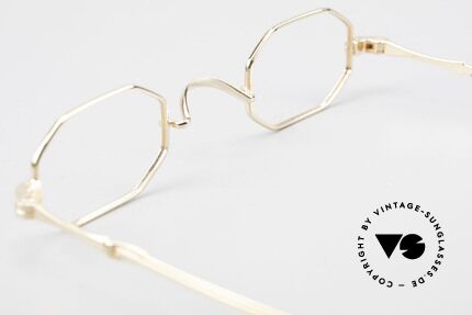 Lunor I 01 Telescopic Octagonal Frame Gold Plated, Size: extra small, Made for Men and Women