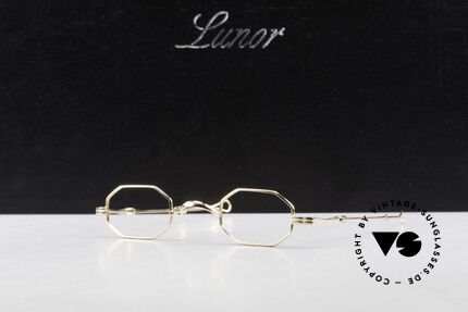 Lunor I 01 Telescopic Octagonal Frame Gold Plated, Size: extra small, Made for Men and Women