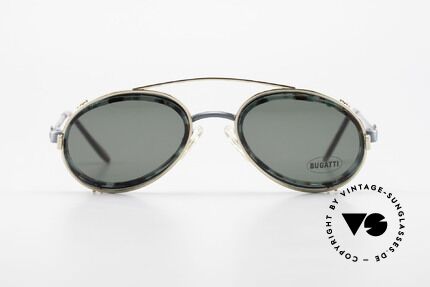 Bugatti 05728T 90's Men's Eyeglasses Sun Clip, unique frame coloring / pattern (check the pictures!), Made for Men