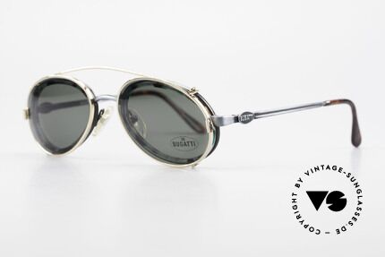 Bugatti 05728T 90's Men's Eyeglasses Sun Clip, top quality & 1. class wearing comfort (spring hinges), Made for Men