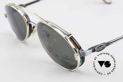 Bugatti 05728T 90's Men's Eyeglasses Sun Clip, unworn & with case (like all our rare vintage Bugattis), Made for Men