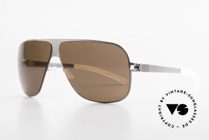 Mykita Hector Aviator Men's Sunglasses 2009's, Collection No.1 Hector Silverline, brown solid, in 65/8, Made for Men