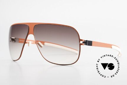 Mykita Hector Men's Aviator Sunglasses 2009's, Collection Flash Hector Red, brown-gradient, size 65/8, Made for Men