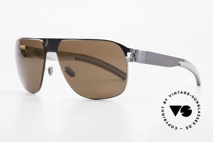Mykita Tim Vintage Designer Shades 2011's, Model No.1 Sun Tim Shinysilver, brown solid, size 61/14, Made for Men