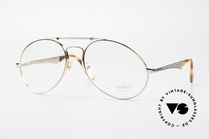 Bugatti 11948 Gold Plated Luxury Frame XL, vintage 80's men's eyeglass-frame in size 58/20, Made for Men