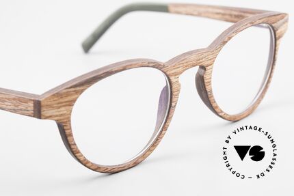 Kerbholz Friedrich Wood Glasses Panto Rosewood, unworn pair with flexible spring hinges (1. class fit), Made for Men and Women