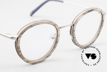 Kerbholz Otto Round Panto Walnut Frame, unworn frame can be glazed with lenses of any kind, Made for Men and Women