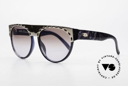 Christian Dior 2437 Vintage Ladies Sunglasses 80's, frame shines marble blue & completely blue on the back, Made for Women