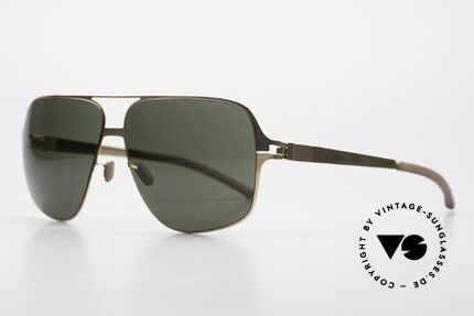 Mykita Cassius Lenny Kravitz XXL Sunglasses, Collection No.1 Cassius Glossygold, green solid, 64/13, Made for Men
