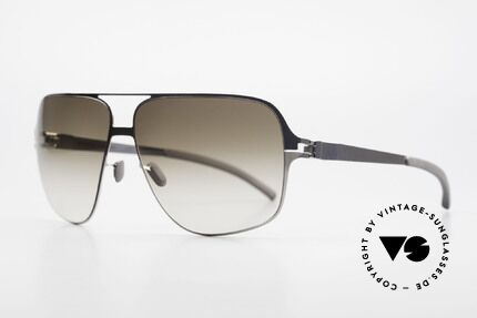 Mykita Cassius Lenny Kravitz Sunglasses XXL, Collect. No.1 Cassius Shinysilver, olive-gradient, 64/13, Made for Men