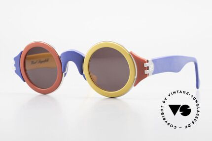 Karl Lagerfeld 3604 Round Multicolored 80s Shades, round multicolored vintage sunglasses by Karl Lagerfeld, Made for Men and Women