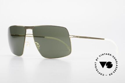 Mykita Leif Designer Shades Zeiss Lenses, Model Lite Sun Leif Glossygold, Zeiss green-solid, 62/15, Made for Men