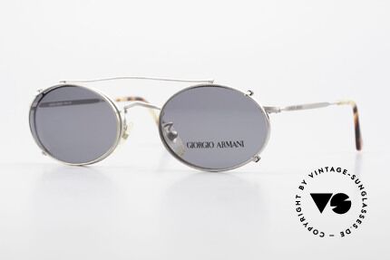 Giorgio Armani 131 Eyeglass-Frame With Sun Clip, oval GIORGIO ARMANI vintage designer sunglasses, Made for Men and Women